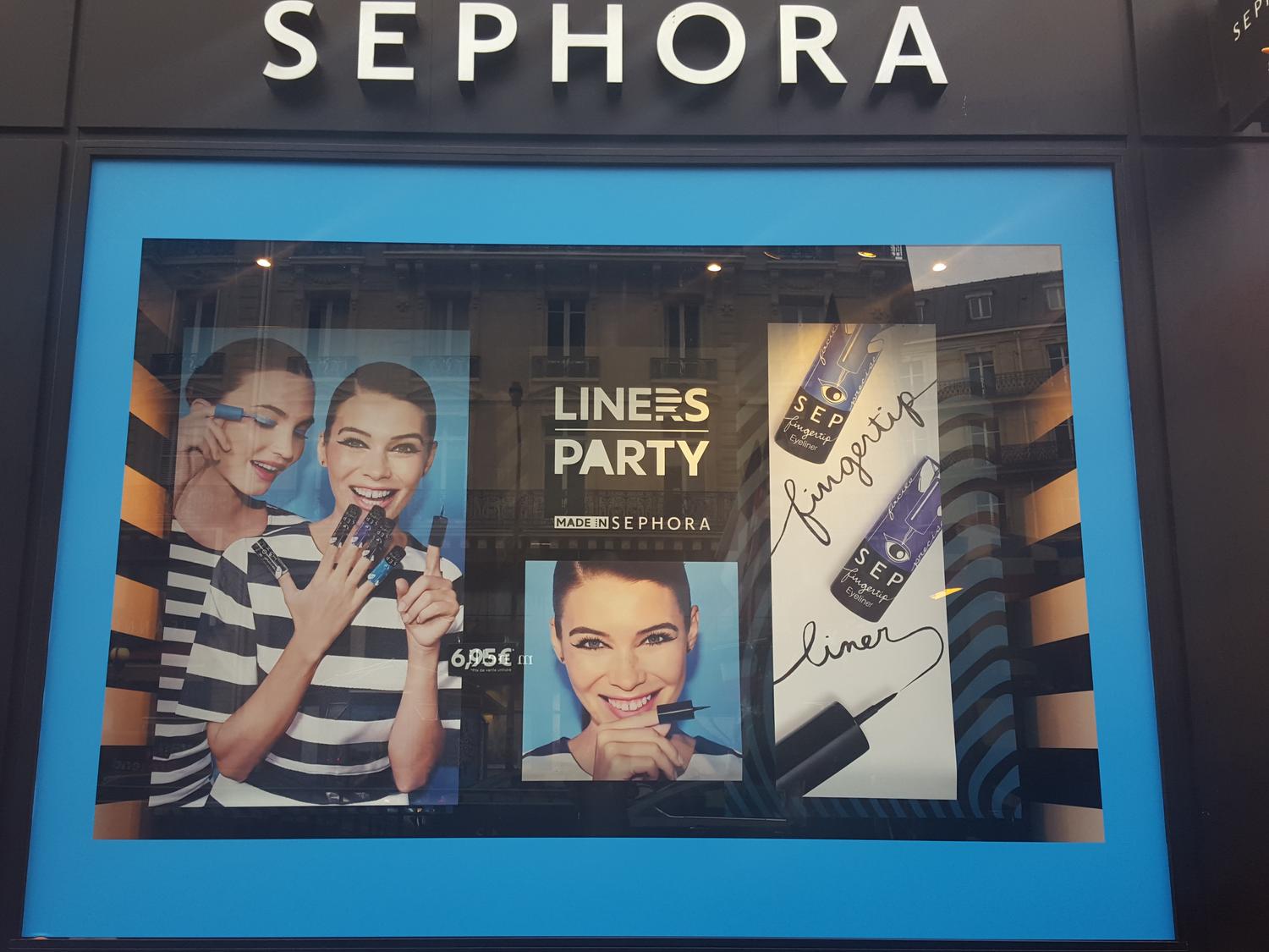 Schaufenster Sephora Liners Party